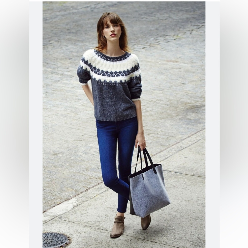 J. Brand Kasia Two Tone‎ Sweater with Fair Isle Pattern. Size S (18)